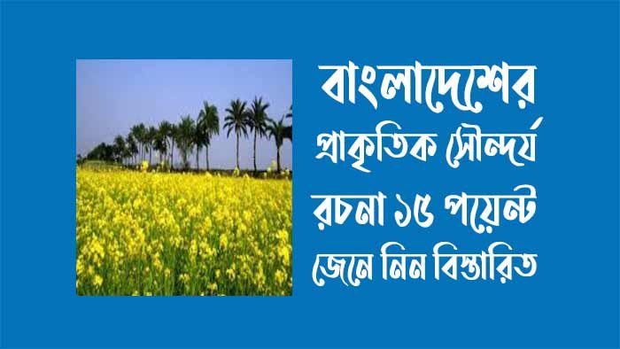 বাংলাদেশের প্রাকৃতিক সৌন্দর্য রচনা ১৫ পয়েন্ট